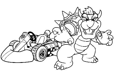 Mario kart 8 deluxe guide. Bowser Mario Kart Coloring Page - Coloring Home