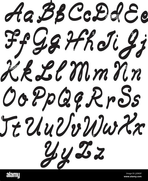 Vector Handwritten Script Font Hand Drawn Brush Style Modern
