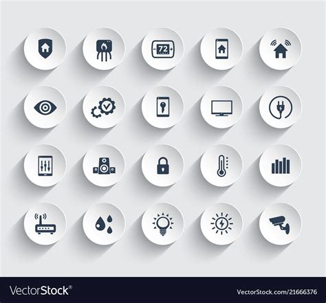 Smart House Automation System Icons Set Royalty Free Vector