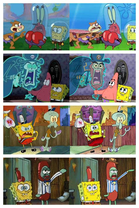 Some Modern Spongebob Scenes But In The Classic Art Style By