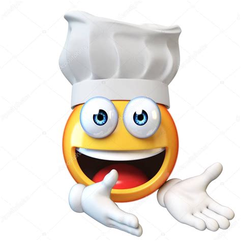 Emoji Cook Isolated White Background Emoticon Restaurant Chef Rendering
