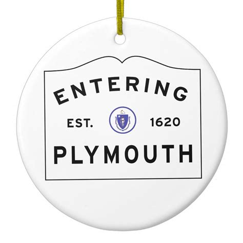 Welcome To Plymouth Ma Town Sign Ceramic Ornament
