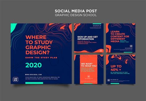 Free Psd Graphic Design School Social Media Post Template