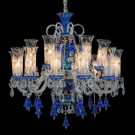 Marbella Garnier 18 Light Blue Crystal Chandelier Italian Concept