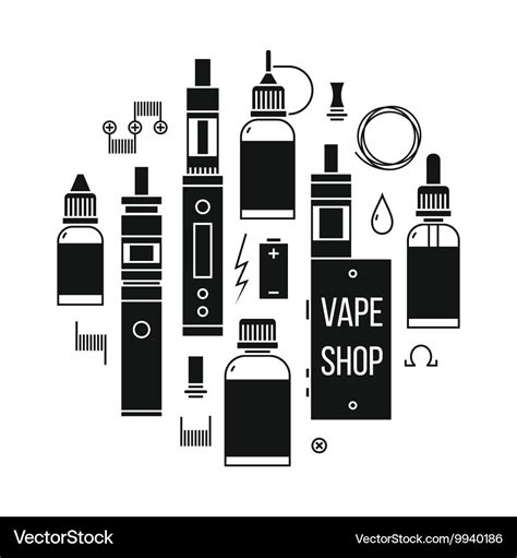 Vape Shop Icons Royalty Free Vector Image Vectorstock