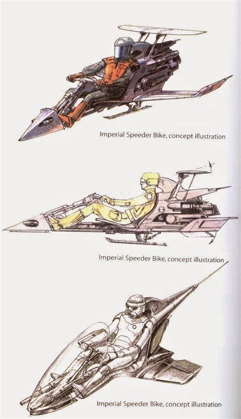 Speeder Bike Concept Art By Ralph Mcquarrie Return Of The Jedi