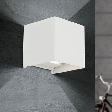 Cube Shaped Led Outdoor Wall Light Cube In White Uk