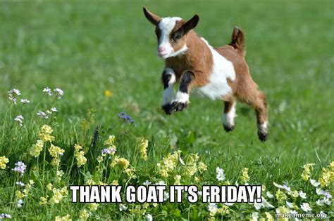 Thank Goat Its Friday Make A Meme