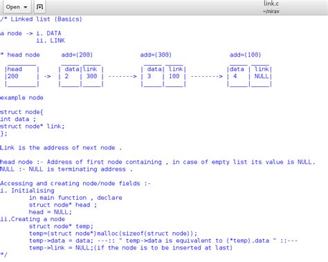 Linked list is one of the fundamental data structures, and can be used to implement other data structures. : Linked list : Implementation using C