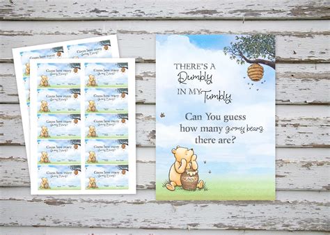 Guess How Many Gummy Bears Baby Shower Game Winnie Pooh Baby Etsy Canada