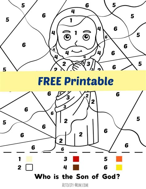 The Activity Mom Jesus Color By Number Free Printable The Activity Mom