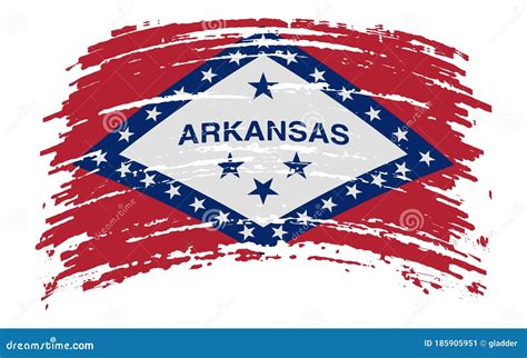 Arkansas Flag In Grunge Brush Stroke Vector Stock Illustration Illustration Of Country