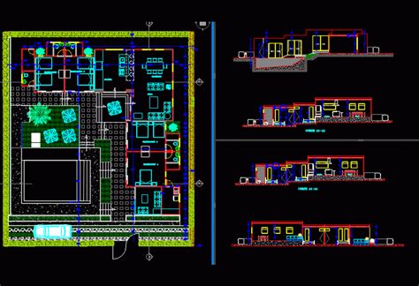 The house looks very much like the one in the photo, and because my mom drew almost the same house at age six, i thought that the same design would be something that all beginning artists can draw. Farm House GuadÚAs DWG Block for AutoCAD • Designs CAD