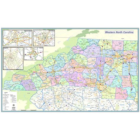 Western North Carolina Wall Map Ubicaciondepersonascdmxgobmx