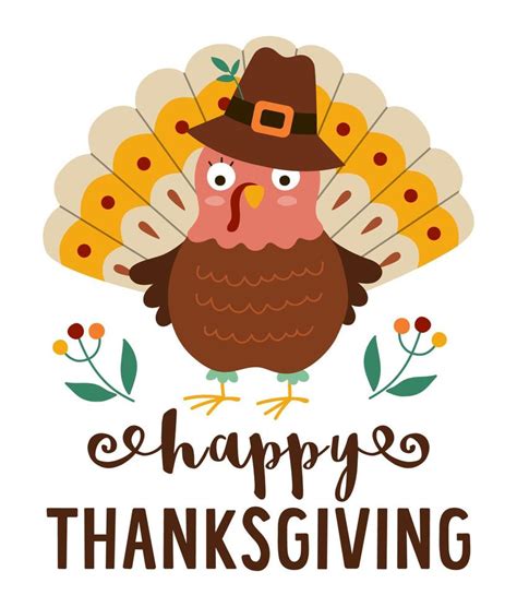 Thanksgiving Day Card Or Banner With Cute Turkey In Pilgrim Hat And
