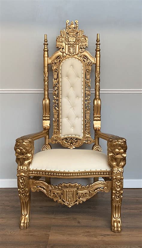 Throne Chair Wedding Chair Gold Frame Lion Chair Carving Ebay