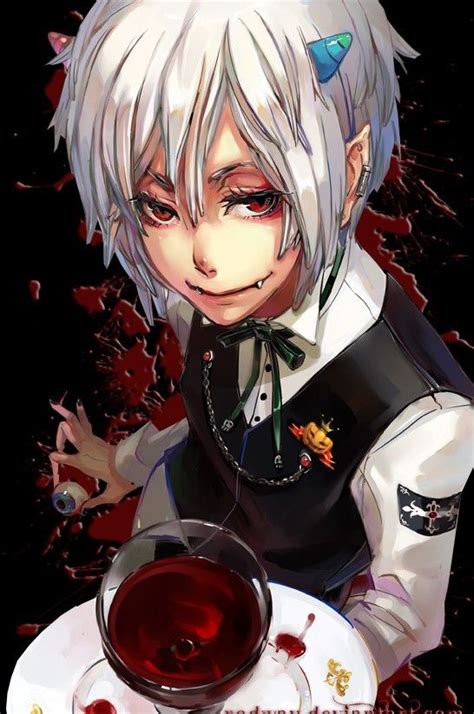 Imagen anime lucky dog giulio di bondone komichi96 single looking at viewer short hair fringe simple background purple eyes purple hair parted lips head tilt lips hair over one eye finger to mouth portrait piercing face eyebrows boy 800x800 460867 es. Creepy anime demon boy | Anime demon boy, Anime jungs ...