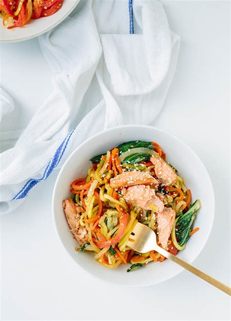 Stir in bean sprouts and beef; Soy-Ginger Salmon with Teriyaki Zucchini Noodle Stirfry ...