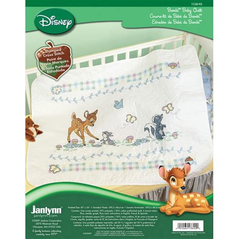 Janlynn Disney Bambi Baby Quilt Stamped Cross Stitch Kit Free