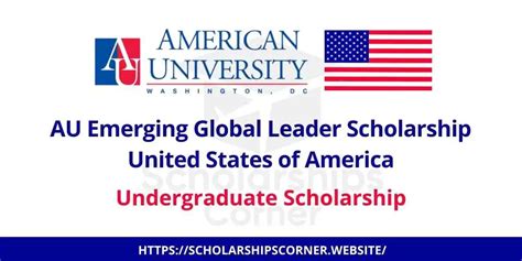 American University Emerging Global Leaders Scholarships In Usa 2023