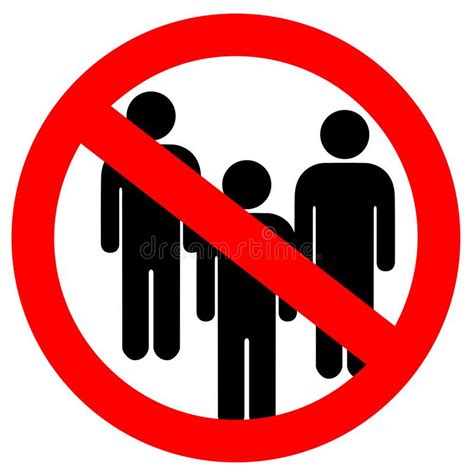 No People Allowed Sign Isolate On White Backgroundvector Illustration