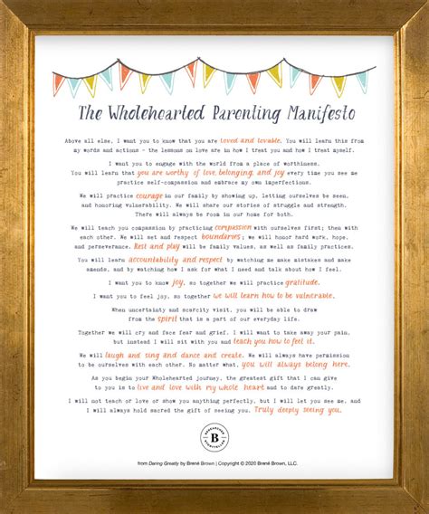 The Wholehearted Parenting Manifesto Brené Brown
