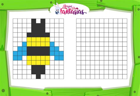 Pixel Art ® Fichas Y Dibujos Fáciles Para Niños En Cuadrícula
