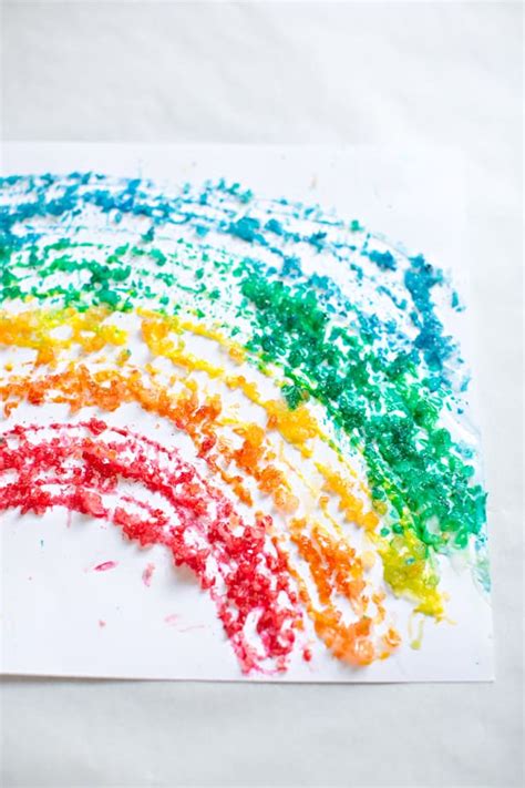 Hello Wonderful Rainbow Salt Crystal Painting