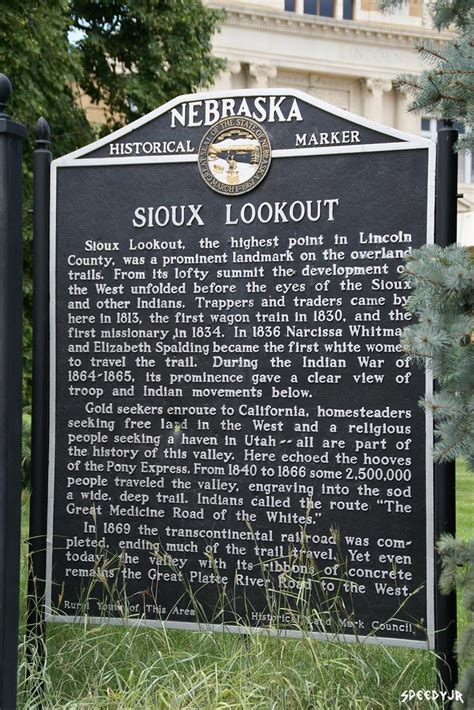 Nebraska Historical Marker Sioux Lookout North Platte N Flickr