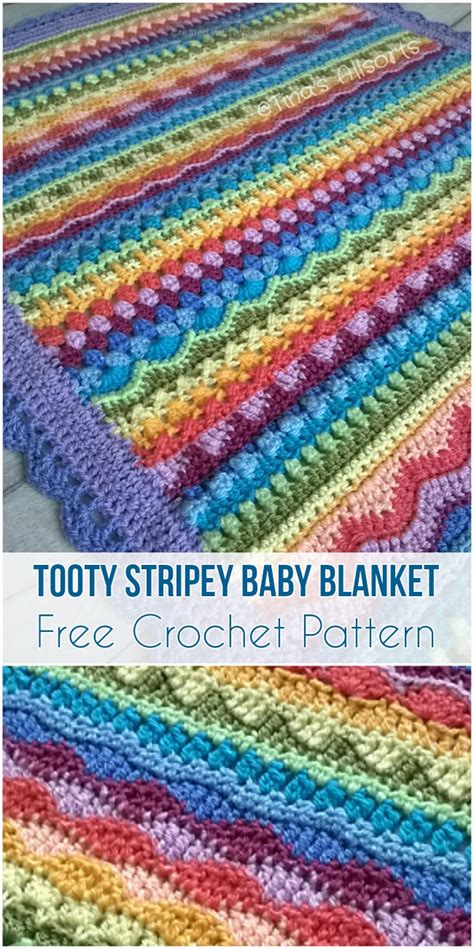 Tooty Stripey Baby Blanket Free Crochet Pattern New Craft Works
