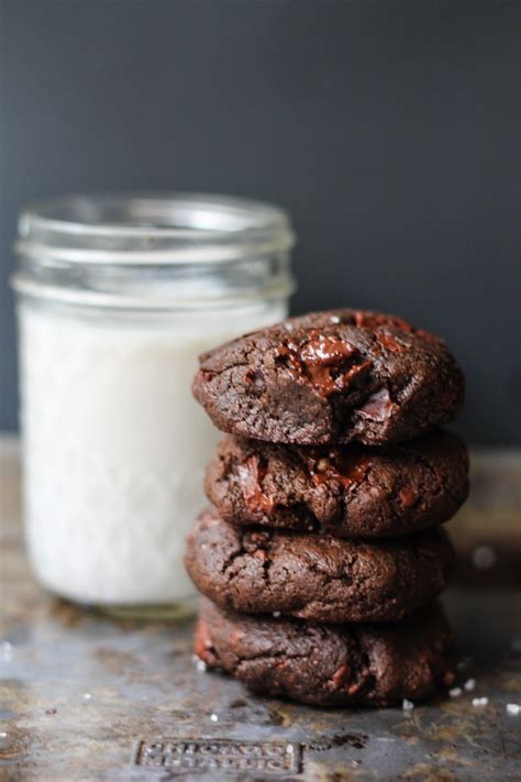 Flourless Double Chocolate Hazelnut Cookies With Sea Salt Ambitious