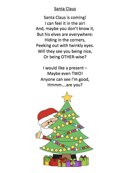 An Interview With Santa Claus Christmas Poems For Kids Woo Kids