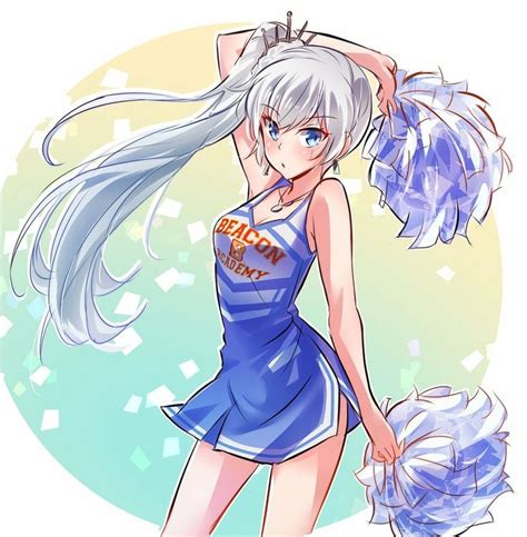 Cheerleader Weiss Twitter Mojojoj27827860 Rwby Anime Cheerleader