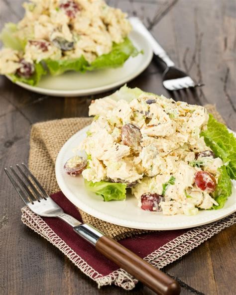 Curried Chicken Salad With Grapes And Slivered Almonds