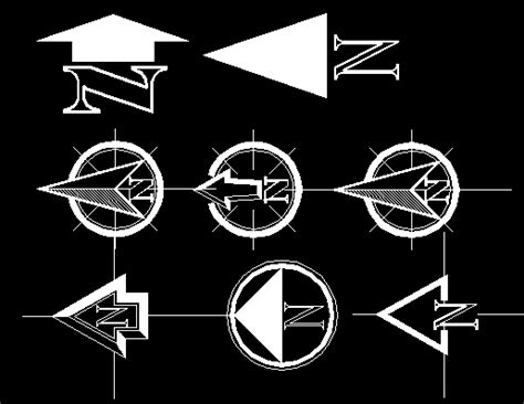 North Arrow Symbols Dwg Block For Autocad Designs Cad