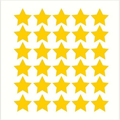 Star Vinyl Stickers For Home Decor 2 Inch Peel N Stick Yellow 30