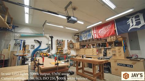 Honeybay linkable 4 ft led shop light tube fixture with pull chain mounting. Fluorescent VS LED lights - YouTube