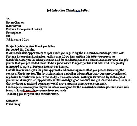 Job Interview Thank You Letter Mous Syusa