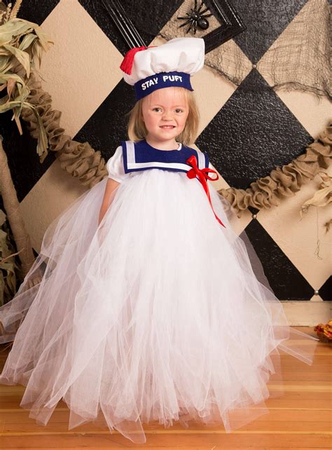 stay puft marshmallow girl tutu dress hat and collar made from felt and ribbon super easy