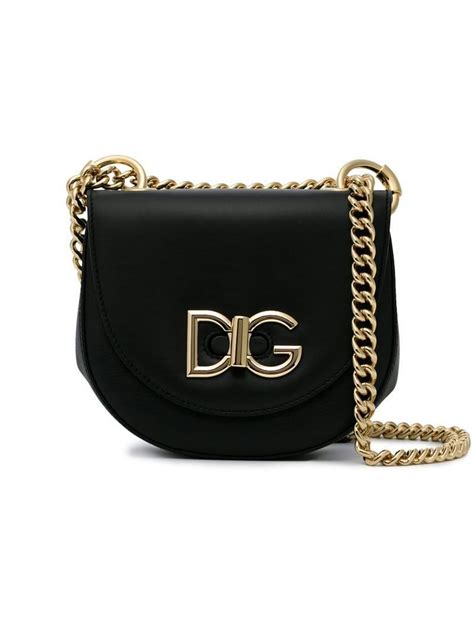 Dolce And Gabbana Black Cross Body Saddle Bag Crossbody Bag Black