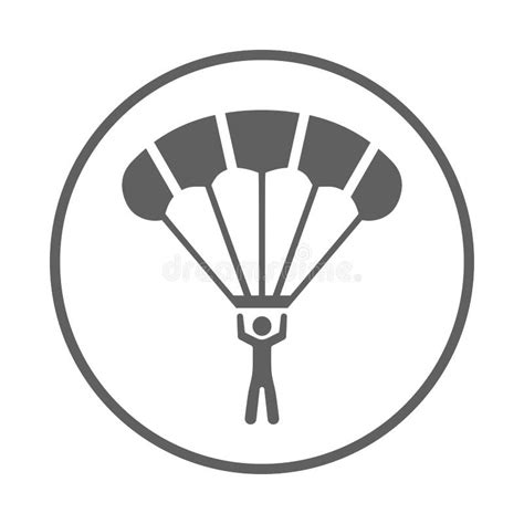 Landing Parachute Skydiving Icon Simple Editable Vector Design