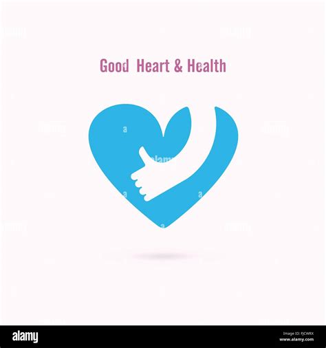 Good Heart And Health Logo Designhand And Heart Shape Signhealthcare
