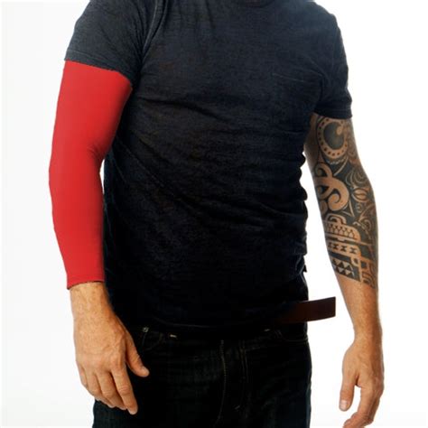 Red Full Arm Sleeves To Cover Tattoos At Work Or School Tat2x