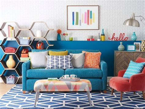 Check Out This Modern Retro Living Room With Geometric