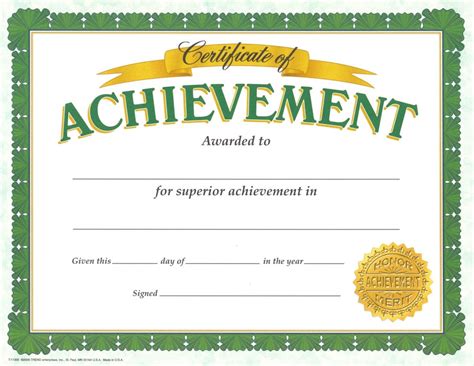 Academic Achievement Certificate Template In 2020 Certificate Of