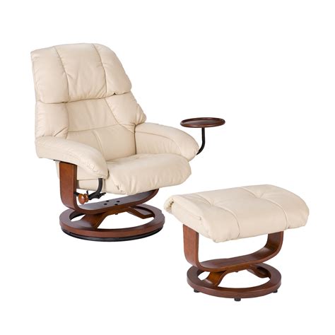 This danish modern sienna brown leather reclining lounge chair and matching ottoman were designed by søren ladefoged for søren ladefoged and søn as model 72 in 1966. Amazon.com: Bonded Leather Recliner and Ottoman - Taupe ...