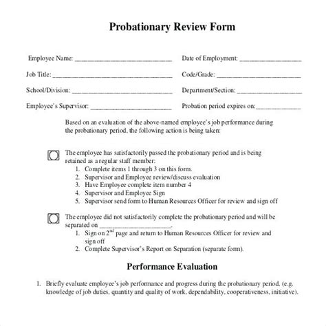 Employee Probation Period Form Amulette