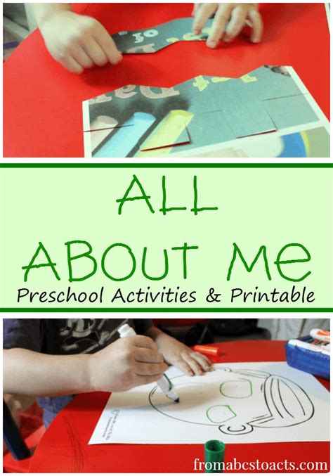 All About Me Preschool Activities With A Printable From Abcs To Acts All About Me Preschool