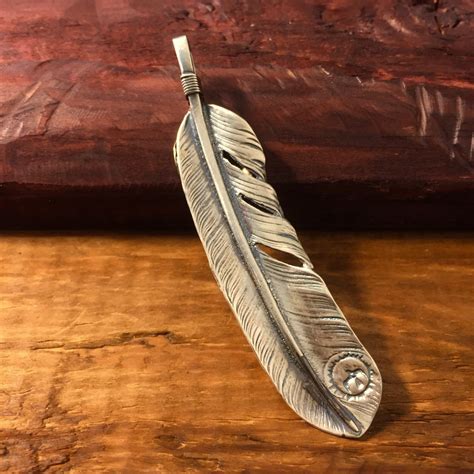 Sterling Silver Feather Pendant Natural 925 Silver Feather Etsy
