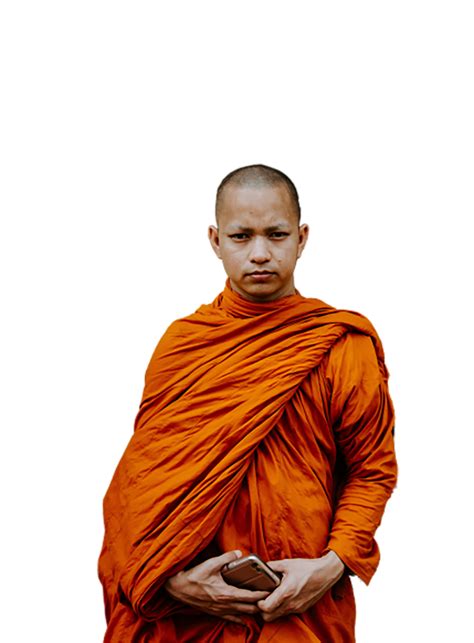 A Buddhist Monk In His Robes Transparent Background Png Get Your Free